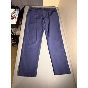 Lululemon ABC Pant Classic-Fit 32 Warpstreme Navy Blue Mens 36 LM5AQJS
